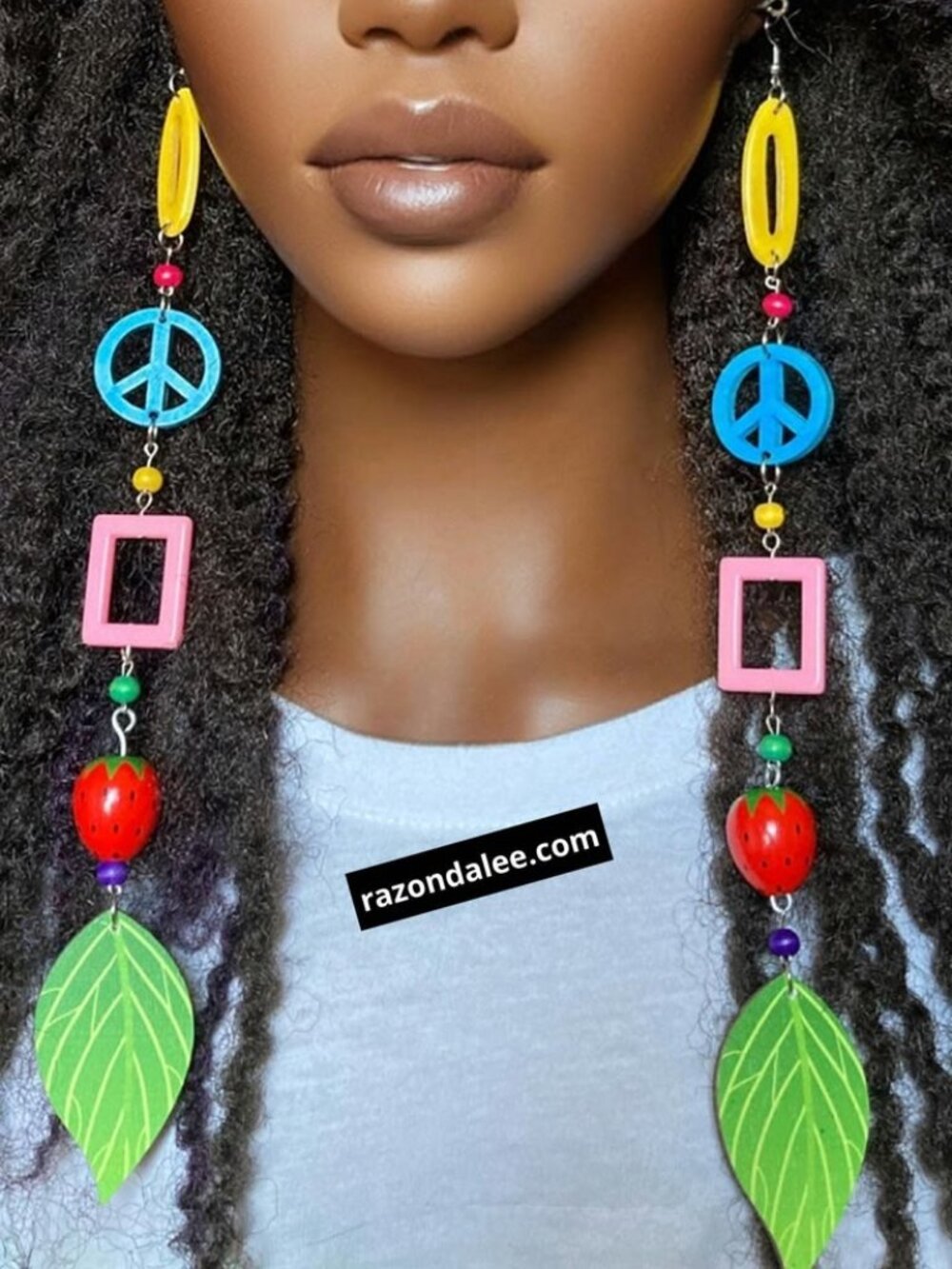 Dangle Earrings Mixed Shapes and Colors Extra Long by Razonda Lee